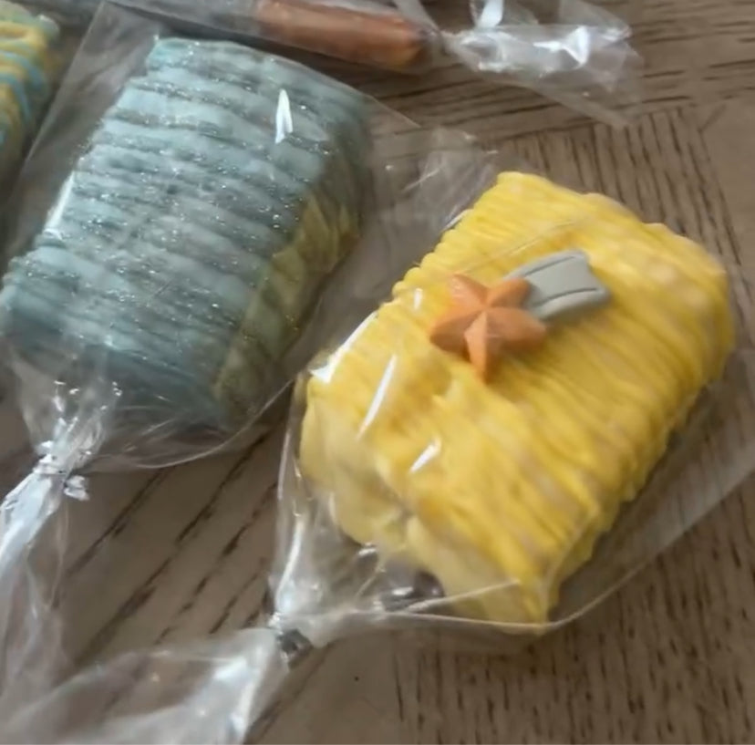 CHOCOLATE COATED RICE KRISPY SQUARES