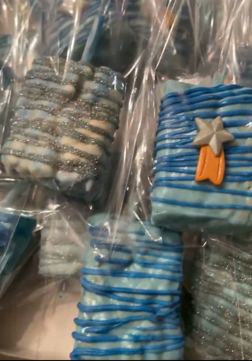 CHOCOLATE COATED RICE KRISPY SQUARES